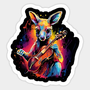 Kangaroo Playing Violin Sticker